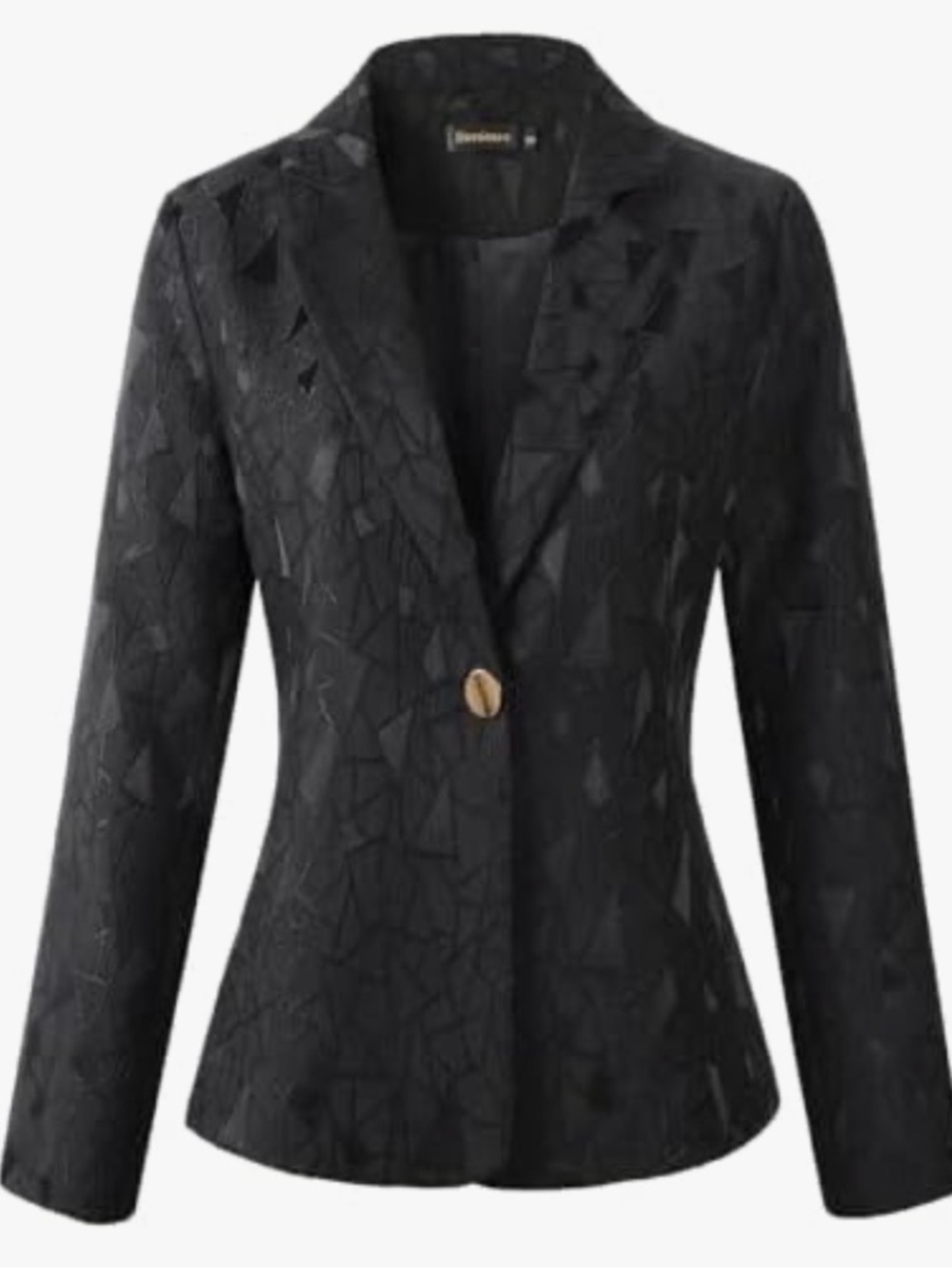 Women’s Black Textured Single-Button Blazer by Impressions